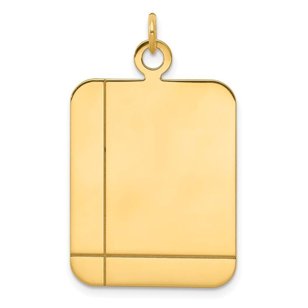 Kazi Luxury 14k Yellow Gold Plain Rectangular .03… - image 1